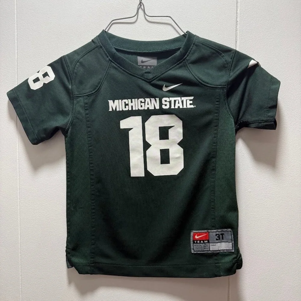 Nike Michigan State Spartans Football Jersey 18 Green Kids 3T
